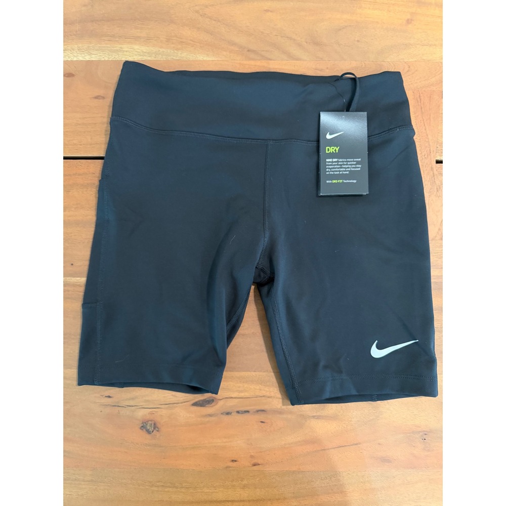 Nike Womens Dri-FIT Dry Running Shorts Black Tight Fit Mid Rise DB4347-010 NWT M